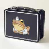Frosch als Doktor mit Doctor's Coat Metall Brotdose (Rückseite)