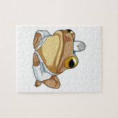 Frosch als Doktor mit Doctor's Coat Puzzle (Horizontal)