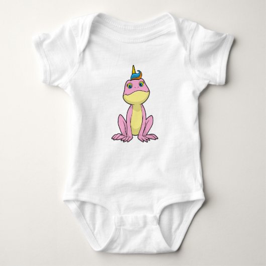 Frosch als Einhorn Baby Strampler (Vorderseite)