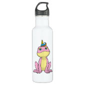 Frosch als Einhorn Edelstahlflasche (Vorderseite)