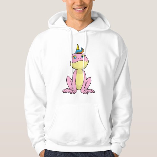 Frosch als Einhorn Hoodie (Vorderseite)