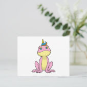 Frosch als Einhorn Postkarte (Stehend Vorderseite)