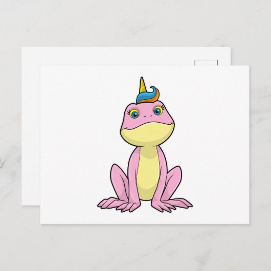 Frosch als Einhorn Postkarte (Vorne/Hinten)