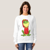 Frosch als Feuerwehrmann mit Helm Sweatshirt (Vorne ganz)