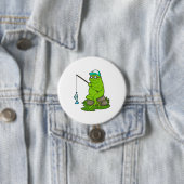 Frosch als Fisher mit Angelrute & Fisch Button (Beispiel)