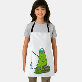 Frosch als Fisher mit Angelrute & Fisch Schürze (Insitu)