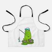 Frosch als Fisher mit Angelrute & Fisch Schürze (Vorderseite)