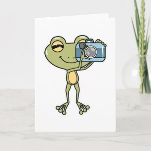 Frosch als Fotograf mit Kamera Karte