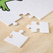 Frosch als Friseur mit Haartrockner Puzzle (Seite)