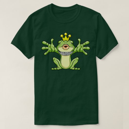 Frosch als Froschkönig mit Krone T-Shirt (Design vorne)