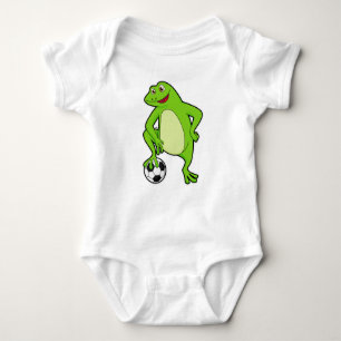 Frosch als Fußballspieler mit Fußball Baby Strampler