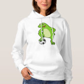 Frosch als Fußballspieler mit Fußball Hoodie (Vorderseite)