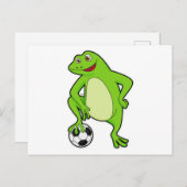 Frosch als Fußballspieler mit Fußball Postkarte (Vorne/Hinten)
