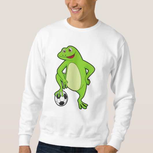 Frosch als Fußballspieler mit Fußball Sweatshirt (Vorderseite)