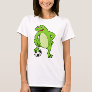 Frosch als Fußballspieler mit Fußball T-Shirt