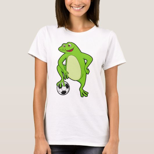 Frosch als Fußballspieler mit Fußball T-Shirt (Vorderseite)