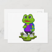 Frosch als Hiker mit Rucksack Postkarte (Vorne/Hinten)