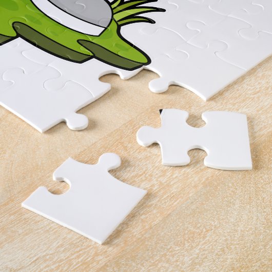 Frosch als Hiker mit Rucksack Puzzle (Seite)