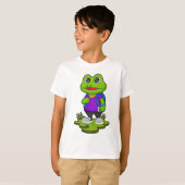 Frosch als Hiker mit Rucksack T-Shirt (Vorne ganz)