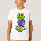Frosch als Hiker mit Rucksack T-Shirt (Vorderseite)