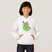 Frosch als Hiker mit Stick Hoodie (Vorne ganz)