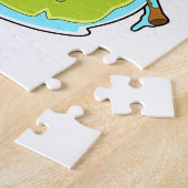 Frosch als Hiker mit Stick Puzzle (Seite)