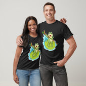 Frosch als Hiker mit Stick T-Shirt (Unisex)