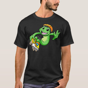 Frosch als Inline-Skater mit Inline-Skaten und Hel T-Shirt