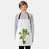 Frosch als Inline-Skater mit Roller-Skaten Schürze (Getragen)