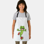 Frosch als Inline-Skater mit Roller-Skaten Schürze (Insitu)