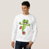 Frosch als Inline-Skater mit Roller-Skaten Sweatshirt (Vorne ganz)