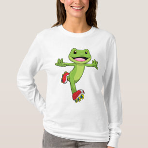 Frosch als Inline-Skater mit Roller-Skaten T-Shirt