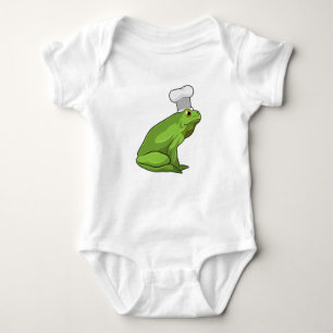 Frosch als Koch mit Koch Hut Baby Strampler