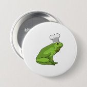 Frosch als Koch mit Koch Hut Button (Vorne & Hinten)