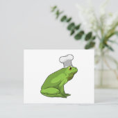 Frosch als Koch mit Koch Hut Postkarte (Stehend Vorderseite)