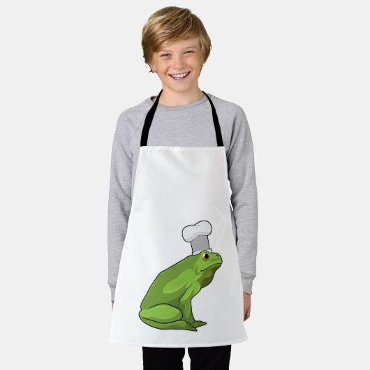 Frosch als Koch mit Koch Hut Schürze (Getragen)