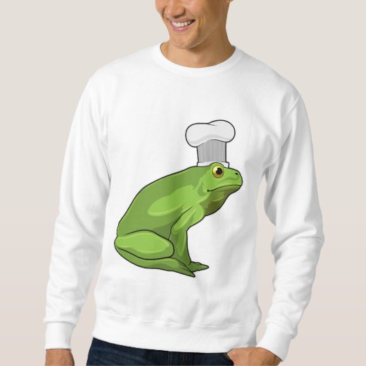 Frosch als Koch mit Koch Hut Sweatshirt (Vorderseite)