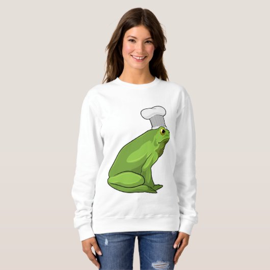 Frosch als Koch mit Koch Hut Sweatshirt (Vorne ganz)