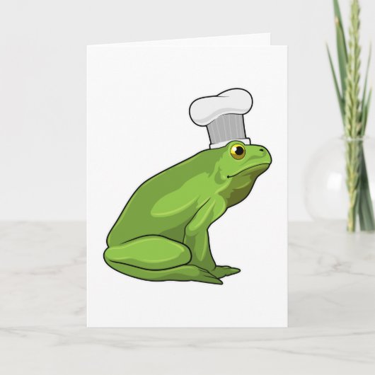 Frosch als Koch mit Kochmütze Karte (Vorderseite)