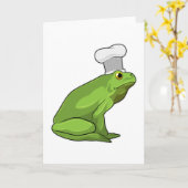 Frosch als Koch mit Kochmütze Karte (Gelbe Blume)