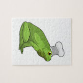 Frosch als Koch mit Kochmütze Puzzle (Horizontal)