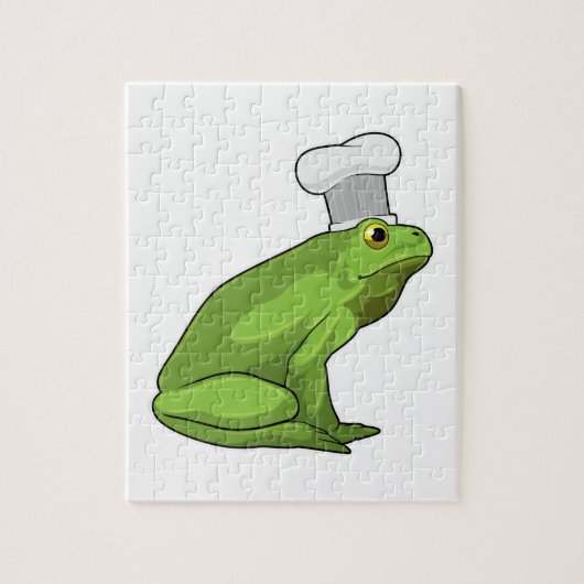 Frosch als Koch mit Kochmütze Puzzle (Vertikal)