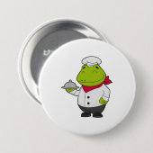 Frosch als Koch mit Platter Button (Vorne & Hinten)
