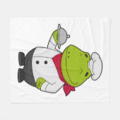 Frosch als Koch mit Platter Fleecedecke (Vorderseite (Horizontal))