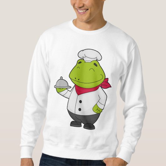 Frosch als Koch mit Platter Sweatshirt (Vorderseite)