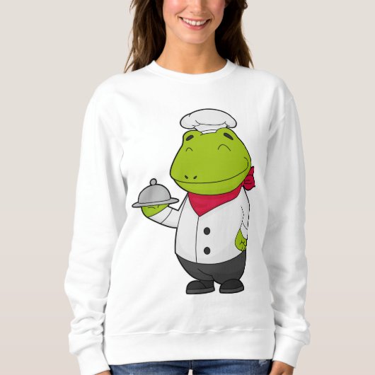 Frosch als Koch mit Platter Sweatshirt (Vorderseite)
