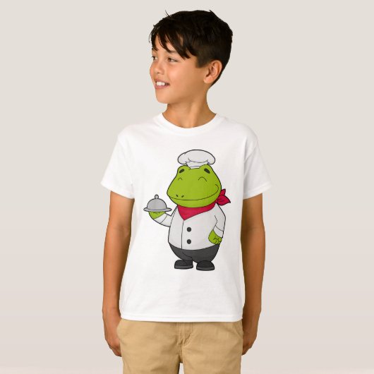 Frosch als Koch mit Platter T-Shirt (Vorne ganz)