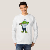 Frosch als Koch mit Servierplatte & Hühnchen T-Shirt (Vorne ganz)