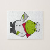 Frosch als Koch mit Tablett Puzzle (Horizontal)
