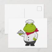 Frosch als Koch mit Teller Postkarte (Vorne/Hinten)
